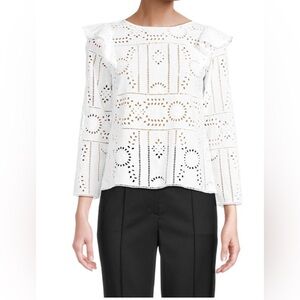 The Kooples White Eyelet Women's Top